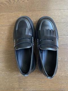 ZARA プラットフォームローファー ブラック 厚底 40 - メルカリ
