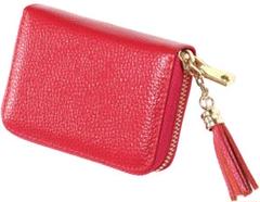 カード入れ 女性用 本革 じゃばら タッセル ★新品★ レッド