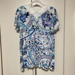 レオナールスポーツ カットソー 大きいサイズ 2XL 44 トリム 総柄 極美品✨レオナール 大きいサイズ カットソー Tシャツ 花柄