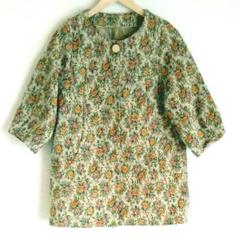 【未使用品♬再々値下げ！】フェイクファー付きゴブラン織り花柄コットンコート♡ 未使用品♬再々値下げ！】フェイクファー付きゴブラン織り花柄