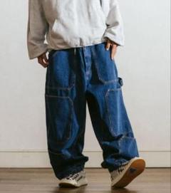 anglan Spread Panel Denim Work Pants