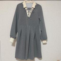 ワンピース idem lace up polo long sleeve onepiece idemイデム laceup polo long sleeve onepiece