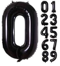 数字バルーン 0 ブラック 40インチ 記念日 飾りつけ