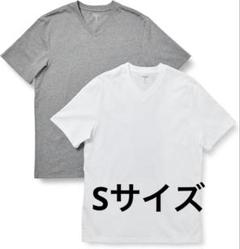 ⭐️2枚 Tシャツ Vネック レギュラーフィット 半袖 メンズ S 白 グレー
