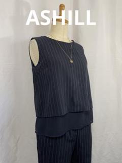 ASHILL ネイビー ストライプ タンクトップ パンツセットアップ