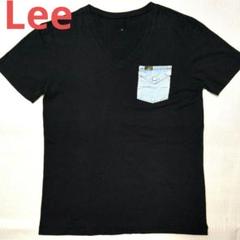 【Lee】 デニムポケットTシャツ 黒 M表記→実物Lサイズ位。