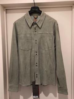 美品GIORGIO BRATOジョルジオブラット22SSラムスエードシャツ灰48 美品GIORGIO BRATOジョルジオブラット22SSラムスエードシャツ灰