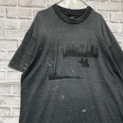 USA製90sヴィンテージTシャツ！シングルステッチ　グレー半袖古着　XL724