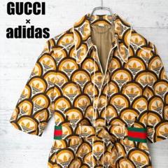 未使用級✨️GUCCI×adidas トレフォイル コットンシャツ ベルト M相当