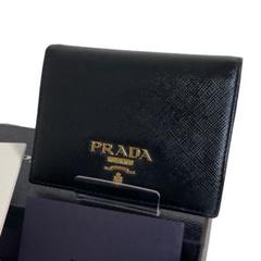 【極美品】PRADA 二つ折り財布 レザー エナメル 三角ロゴ ゴールド金具 極美品】PRADA 二つ折り財布 レザー エナメル 三角ロゴ ゴールド
