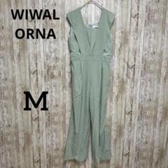 新品未使用オリーブグリーンサロペットM WIWAL ORNA レディース サロベット オールインワン グリーン M