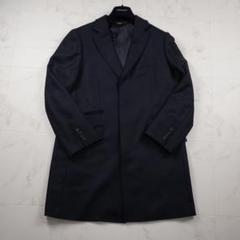 PAUL STUART ロング チェスターコート　カシミヤ　XLサイズ ブラック カシミヤ チェスターコート