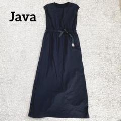 a1362【Java】ノースリーブワンピース 黒 カジュアル ウエストゴム ラフ