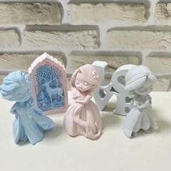 お姫様+オーナメント 5点セット　石膏オブジェ　アロマストーン