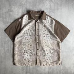 【00s vintage】半袖シャツ　レーヨンシャツ　ギャバジャン　古着 00s vintage】リネン×レーヨン シャツ ギャバジャン 50s 古着