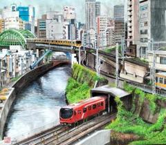 聖橋から見た風景 水彩画 　サイズF10 聖橋から見た風景 水彩画 サイズF10 - メルカリ