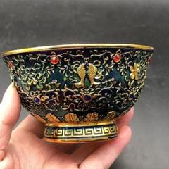 旧蔵　古美術　純銅製　七宝焼 景泰藍 鶴　熏香爐  置物　インテリア　2点時代物 中国七宝焼 壷 景泰藍｜トレファクONLINE