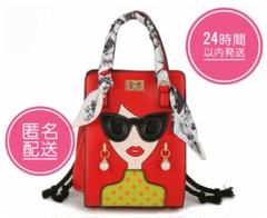 【新品・未使用】ユニークなデザインのショルダーバッグ　レディース　赤