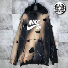 90s NIKE SB ナイキ フーディ パーカー 鬼フェード グランジ Y2K