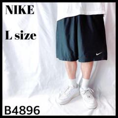 NIKE ナイキ バスパン ハーフパンツ 光沢 ワンポイント メンズ L 黒