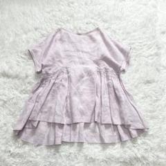【極美品】ヌキテパ (F) 24SS ラミースモッキングショートスリーブブラウス ✨極美品✨2024年 現行 ヌキテパ ラミースモッキングショート