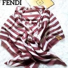 FENDI スカーフ　フェンディ　花柄　レッド　ホワイト系 FENDI フェンディ スカーフバンド 花柄 レッド シルク