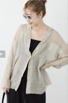 plage別注 CALMER リネンシャツ plage シャツ ブラウス CALMER ×Plage Mesh レディース