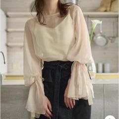 mideal  シアーバックリボントップス mideal シアーバックリボントップス - トップスオンライン