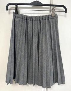 ユニクロ　130 グレー チェック柄 プリーツスカート