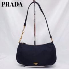 PRADA プラダ ワンショルダーバッグ　アクセサリーポーチ 三角ロゴ 黒 PRADA/プラダ】新型ナイロン 三角ロゴプレート アクセサリー