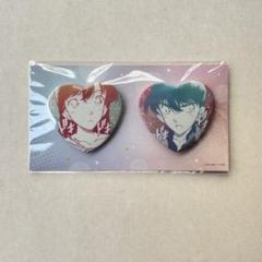 コナンアプリ　ペア　ハート　グリッター　缶バッジ　工藤新一　毛利蘭　ドキドキ コナンアプリ ペア ハート グリッター 缶バッジ 工藤新一 毛利蘭