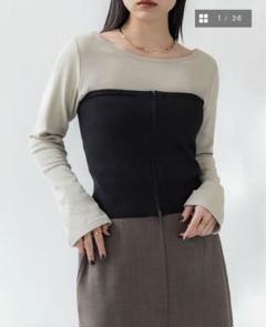 crewre マルチウェイジップニットビスチェ　ブラック crewre online shop / マルチウェイジップニットビスチェ