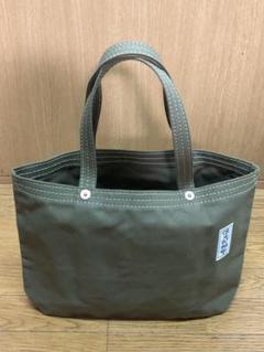 美品】信三郎帆布トートバッグナチュラルカラーグリーン