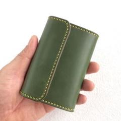 本革総手縫いの三つ折り財布