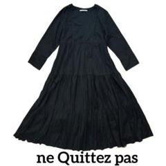 ヌキテパ ドビー パネル Vネック ワンピース ドレス S NE QUITTEZ PAS!（ヌキテパ）の「ne Quittez pas / ドビー