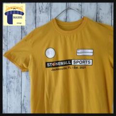 アメリカ古着　半袖Tシャツ　L相当　プリントロゴ　山吹色