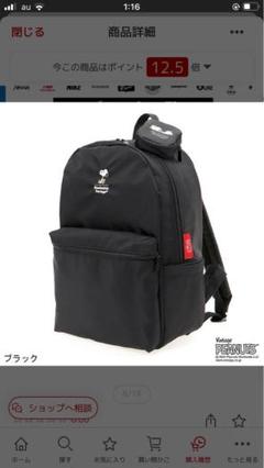 美品　マンハッタンポテージ　スヌーピー　リュック　カラビナ付きポーチ 美品 マンハッタンポテージ スヌーピー リュック カラビナ付き