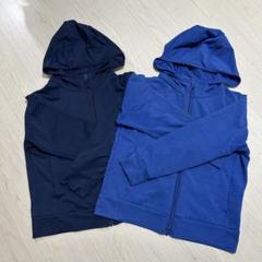 UNIQLO uvカットパーカー　130 ネイビー　ブルー　2枚セットのサムネイル