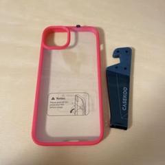 CASEKOO iPhone 14 Plus 用 ケース クリア レッド