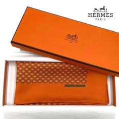 ⭐️極美品⭐️HERMES スカーフ カレ45 オレンジ シルク 箱付 ハンカチ ⭐️極美品⭐️HERMES スカーフ カレ45 オレンジ シルク 箱付