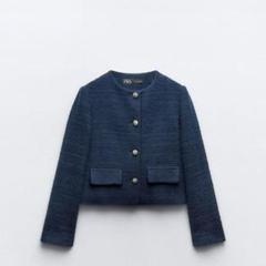 ZARA ボタンディテール付きテクスチャー入り生地ブレザー - メルカリ
