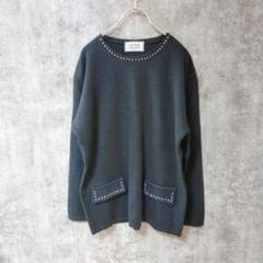 【美品】EMPORIO SMARTY 長袖ニットセーター ストーン装飾 Mサイズ