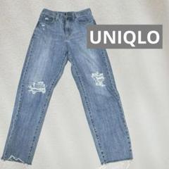 UNIQLO ユニクロ　デニム　ストレートデニム　ダメージデニム　S
