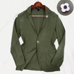 驚きの激安価格 LARDINI ニット カーキー テーラードジャケット ラペル付き ジャケット・アウター