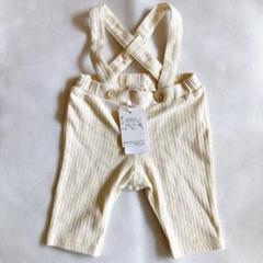 新品❣️petit mainサス付きパンツ ハイウエスト ベージュ タグ付き 70