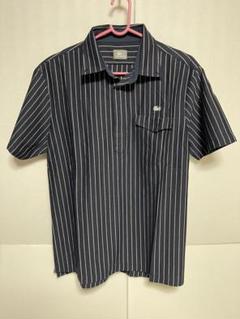 LACOSTE ネイビー ストライプ 半袖シャツ　サイズ5