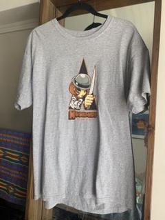 【古着】HOOK-UPS 時計仕掛けのオレンジ Tシャツ グレーのサムネイル
