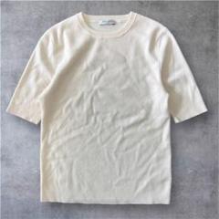 洋服通販 - 新作アイテムを ADORE アドーア メルカリ - M ホワイト クルーネック 半袖 ニット トップス