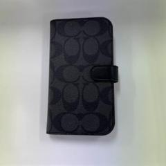 COACH iPhone15 対応 ケース フォリオ・シグネチャー キャンバス