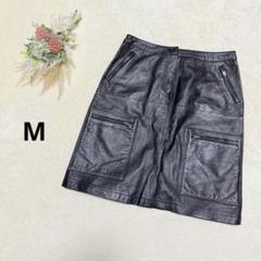 DISKEEN SURE【M】 リアルレザー タイトスカート 本革 羊革 黒